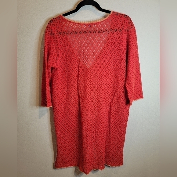 Antonio Melani Red eyelet Swim Cover Up size Large - Picture 7 of 7